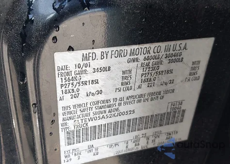 2002 Lincoln Blackwood from USA, damaged, VIN 5LTEW05A52KJ00525